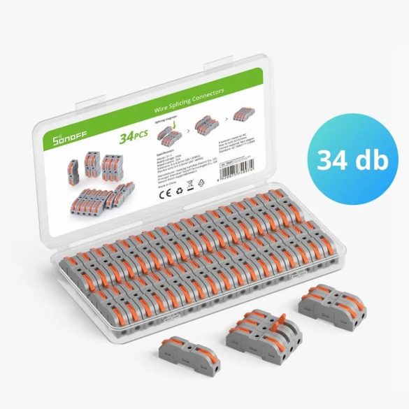 Sonoff D1-1 rugós egyenes vezeték összekötő szett, sorolható (34 db-os készlet)